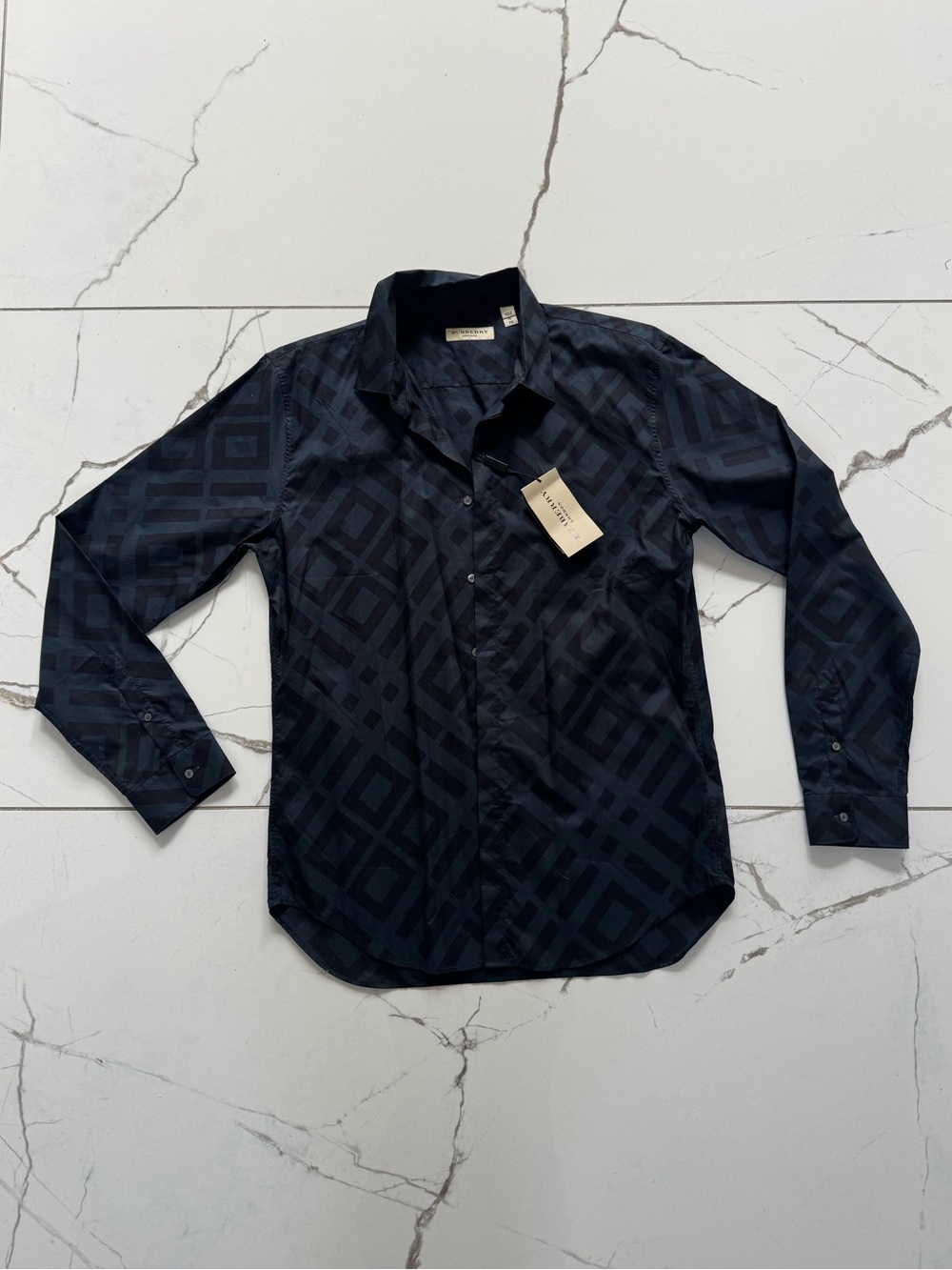 NWT Men’s Burberry Deep Teal Blue dress shirt